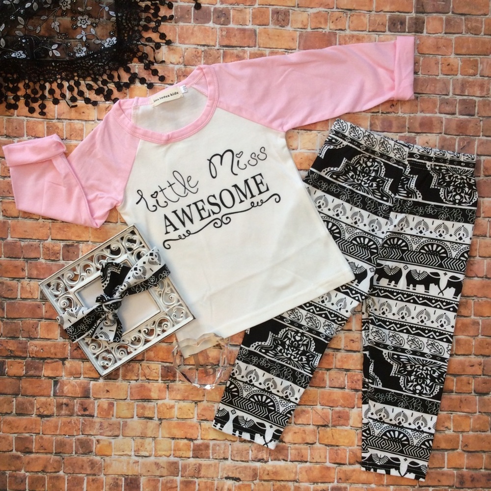 Boutique Girls 3pc LITTLE MISS AWESOME Set